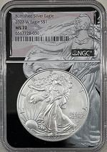2022-W Burnished Silver Eagle $1  NGC MS70 - Lady Liberty/Eagle Dual-Core  image 2
