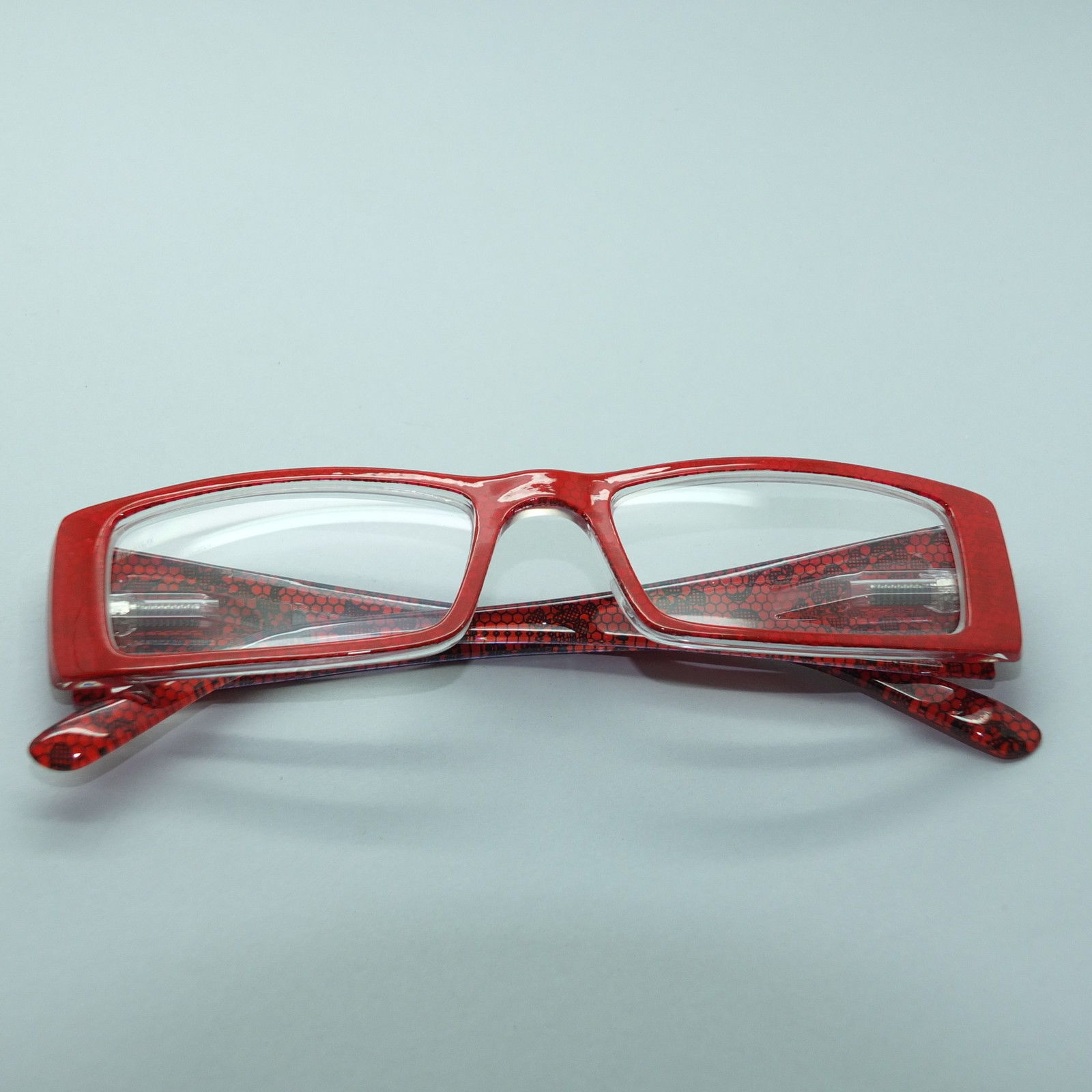 Great Big Power Red Frame Rectangle Reading Glasses +1.50 ...