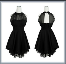 Retro "Marilynn" Black Sheer Transparent Bodice Princess Waist Mini Ball Gown image 2