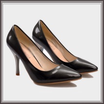 Shiny PU Leather Classic Red Silver or Black Cone Toe 3.5" Spike High Heel Pumps image 3
