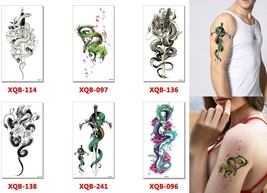 Dragon Temporary Tattoos Body Arm Sticker Half Sleeve Fake Waterproof (6 sheets) image 1