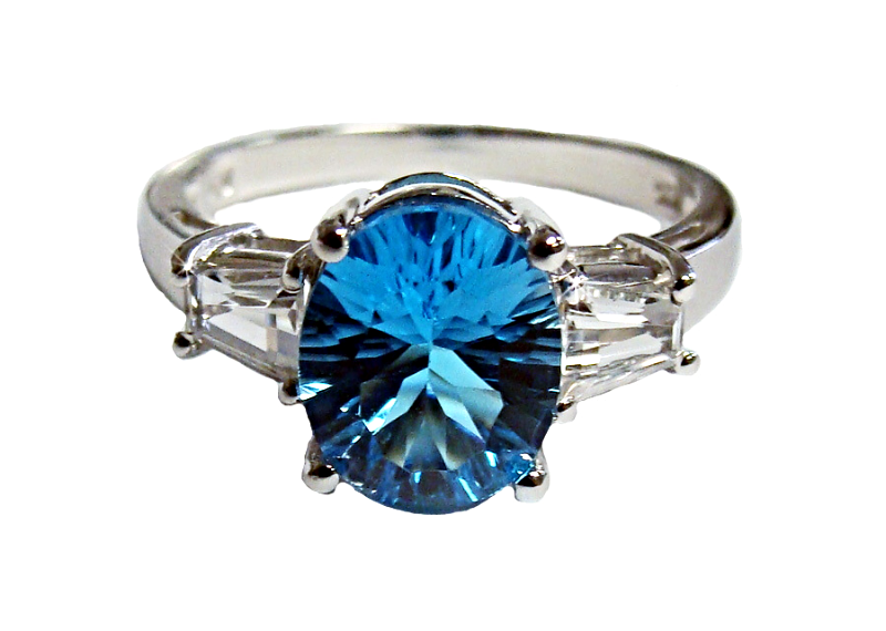 Genuine Topaz Ring Crafted in 10K Solid White Gold, 3.80 Carats ...