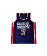 Larry Bird Custom Team USA Basketball Jersey Navy Blue Any Size - $34.99+