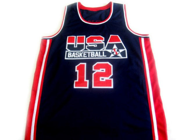 John Stockton #12 Team USA Basketball Jersey Navy Blue Any Size