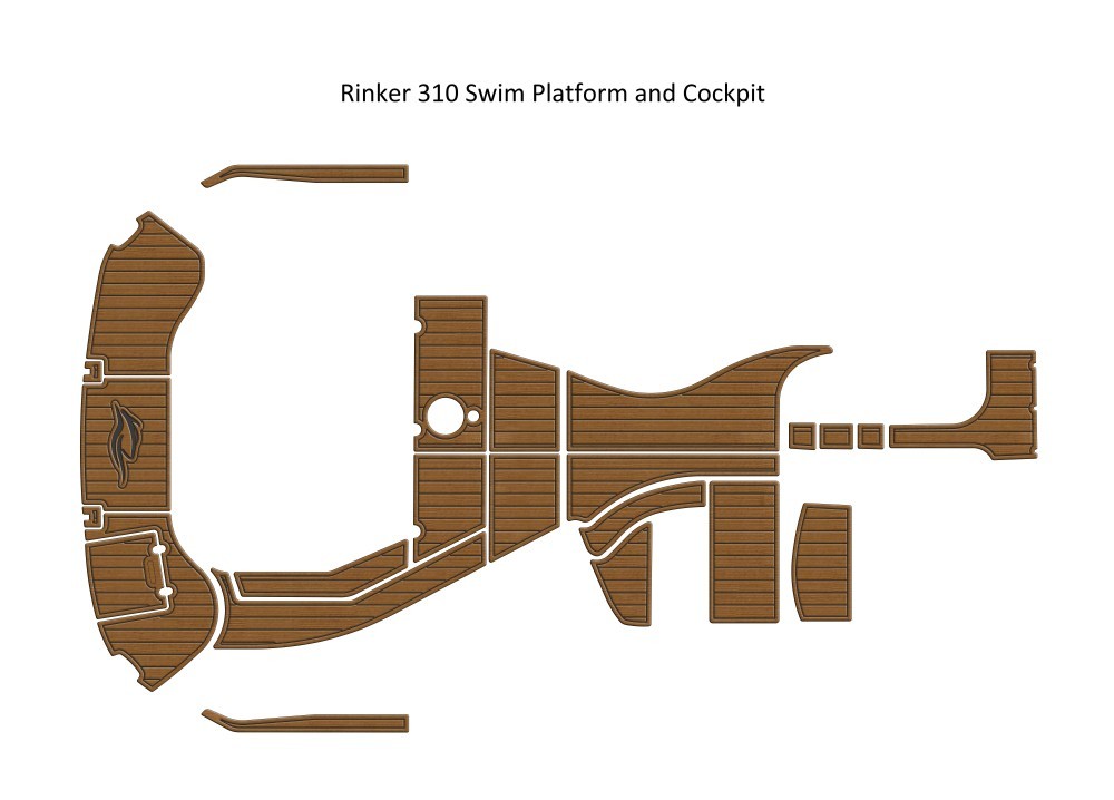 Rinker 310 Swim Platform Cockpit Pad Boat EVA Foam Faux Teak Deck Floor ...