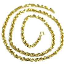 18K Yellow Gold Rope Chain, 31.5 Inches Braided Infinite Faceted Alternate Link - $1,536.55