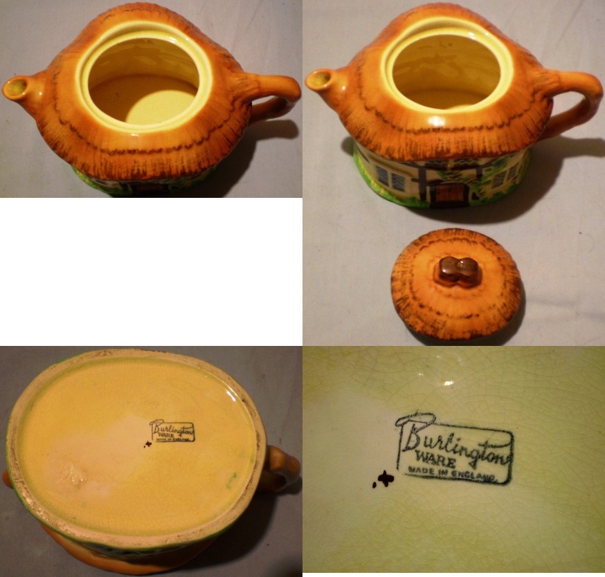 Vintage Cottage Ware Teapot Burlington Ware Made in England Bowls