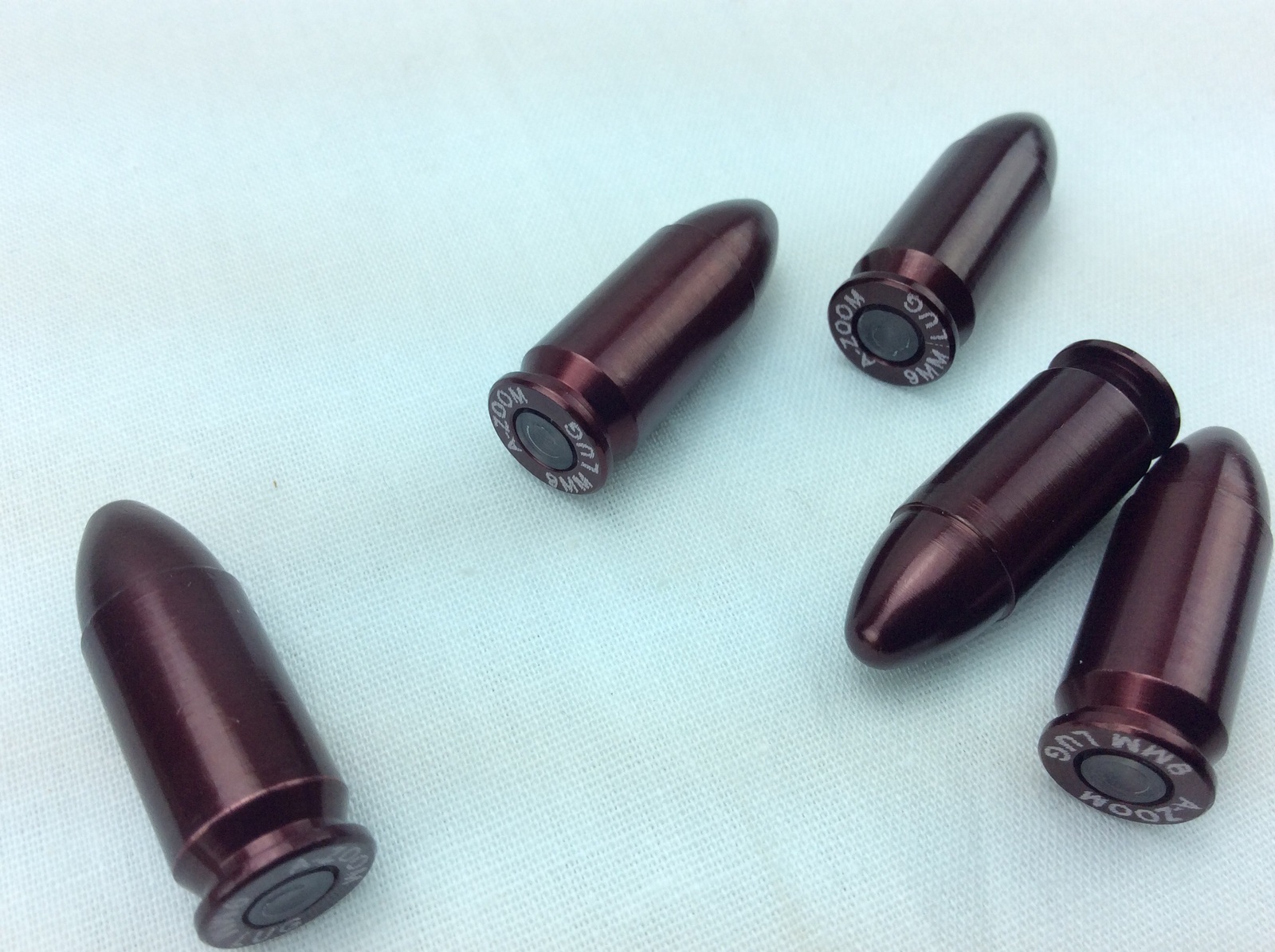 A Zoom 9mm Luger Precision Snap Caps Dummy Training Rounds Aluminum 5