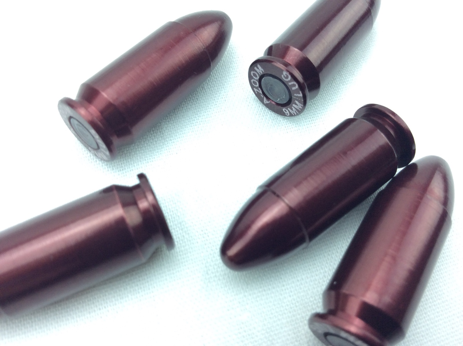 A Zoom 9mm Luger Precision Snap Caps Dummy Training Rounds Aluminum 5