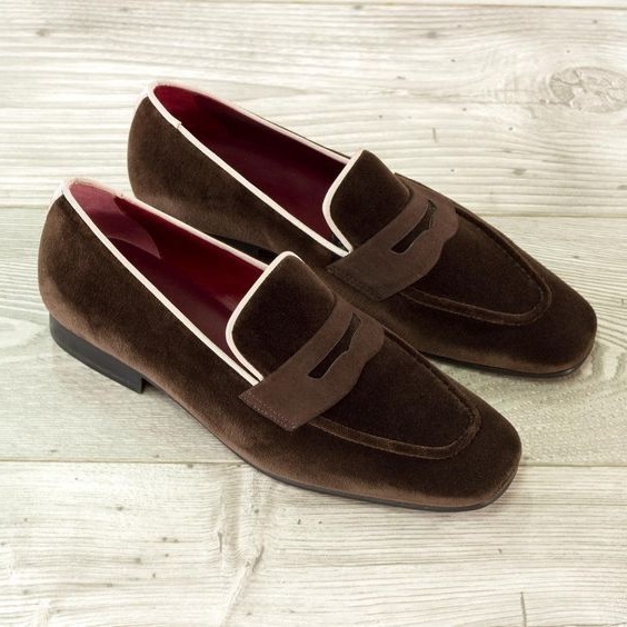 New Handmade Brown Color Men's Suede Shoes, Men's Loafer Slip On Moccasin Shoes