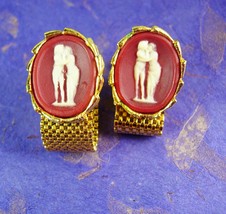 The KISS Cufflinks Nude Goddesses Vintage 3 Graces Greek Mythology Men's gold me - $125.00
