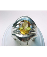 Genuine CITRINE RING in Sterling Silver - Size 6 3/4 - FREE SHIPPING - $105.00