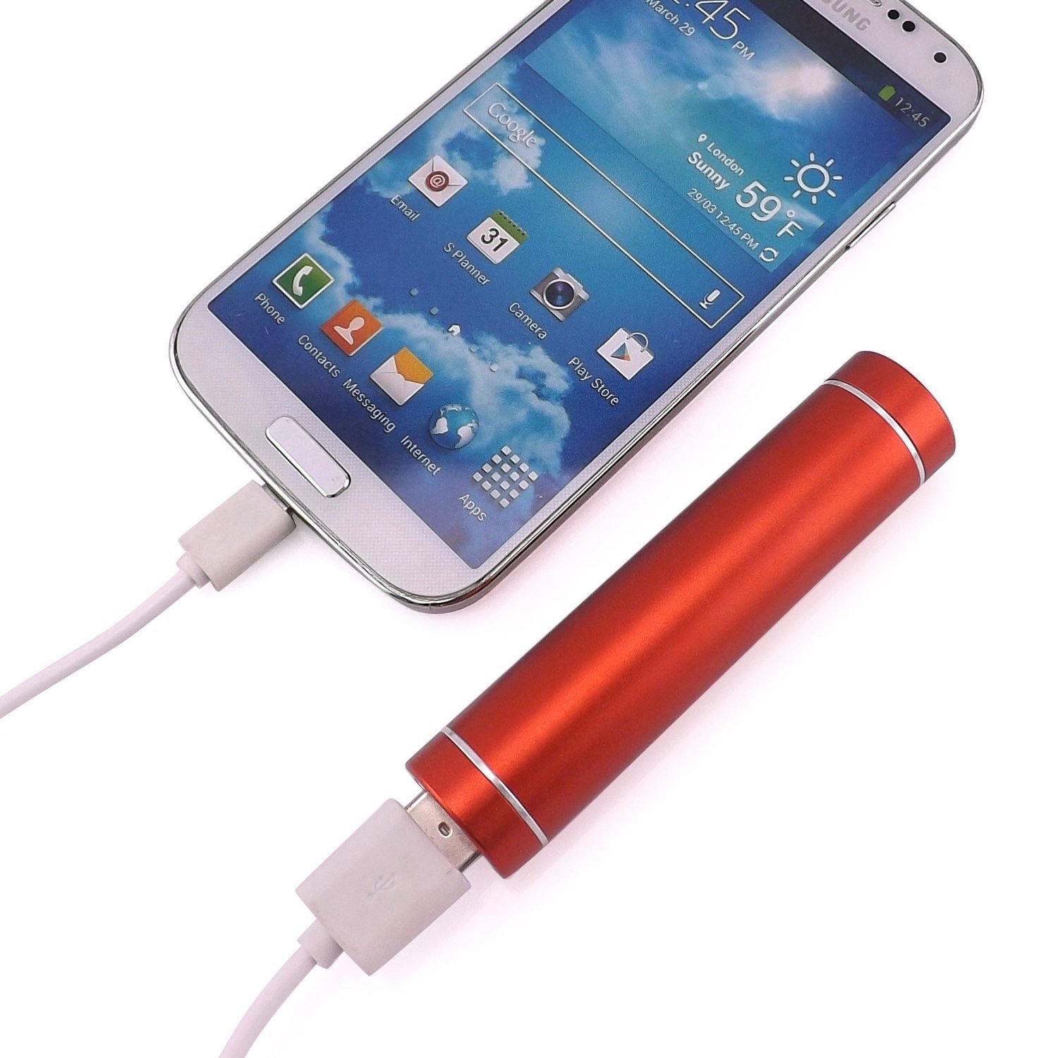 Red Portable USB Cell Phone Charger Power Bank iPhone Samsung PSP HTC Batteries