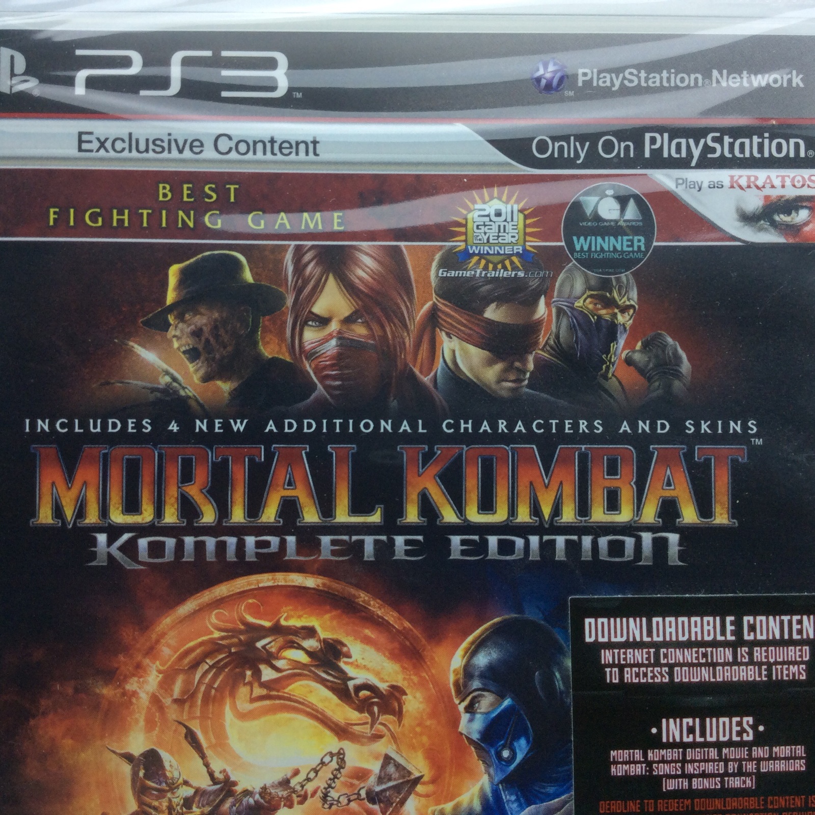 Mortal Kombat Komplete Edition Playstation PS Kratos Warner Bros Black Label Video Games