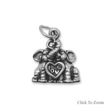 Adorable Sterling Silver Elephants in Love Charm - $26.99