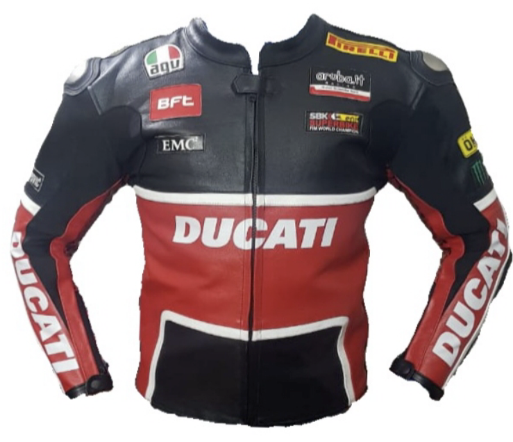 DUCATI BLACK RED MOTORBIKE RACING LEATHER JACKET CE APPROVED - Coats ...