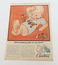 1956 Carter&#39;s full page color baby infant clothing magazine advertisement - $14.99