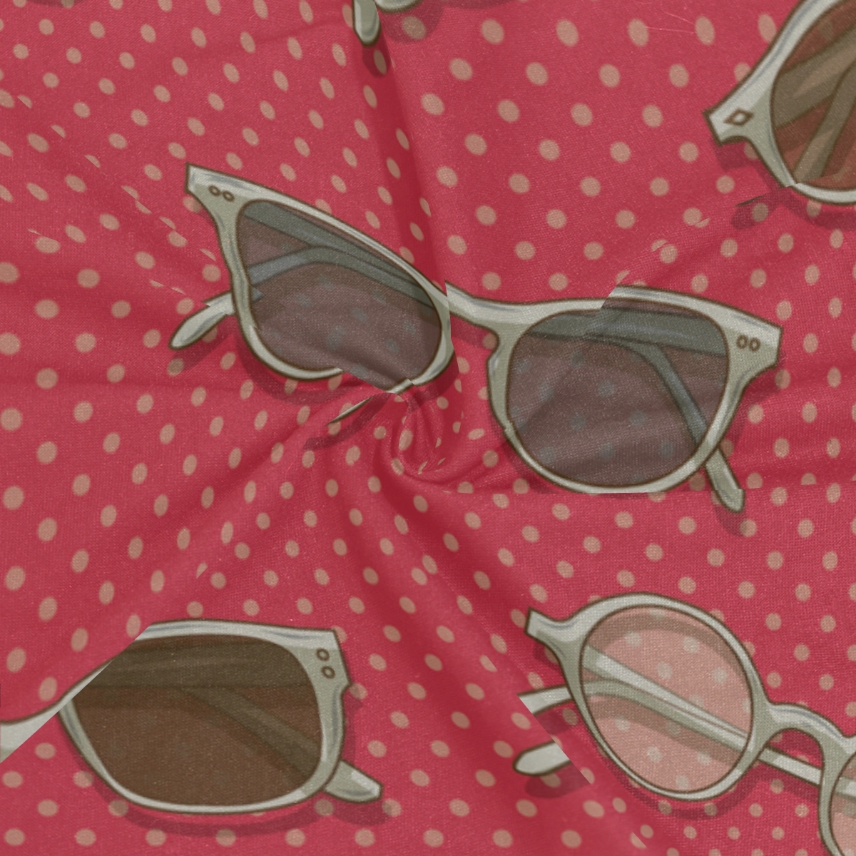 Retro Colorful Square Sunglasses Elastic Headbands Head Wrap Shawl