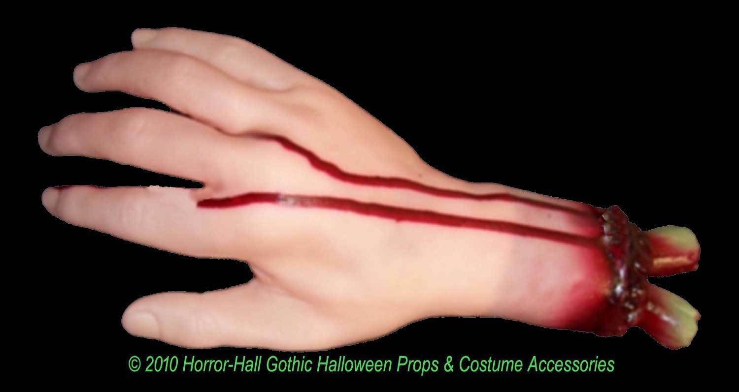 1x Realistic Halloween Hand Terror Bloody Fake Body Parts Severed Arm Hand Prop