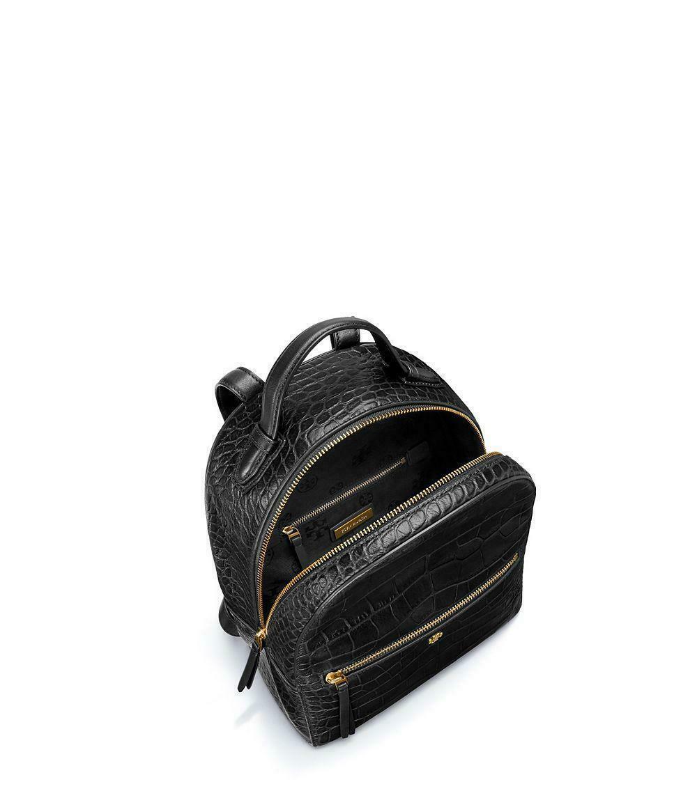 tory burch croc embossed backpack