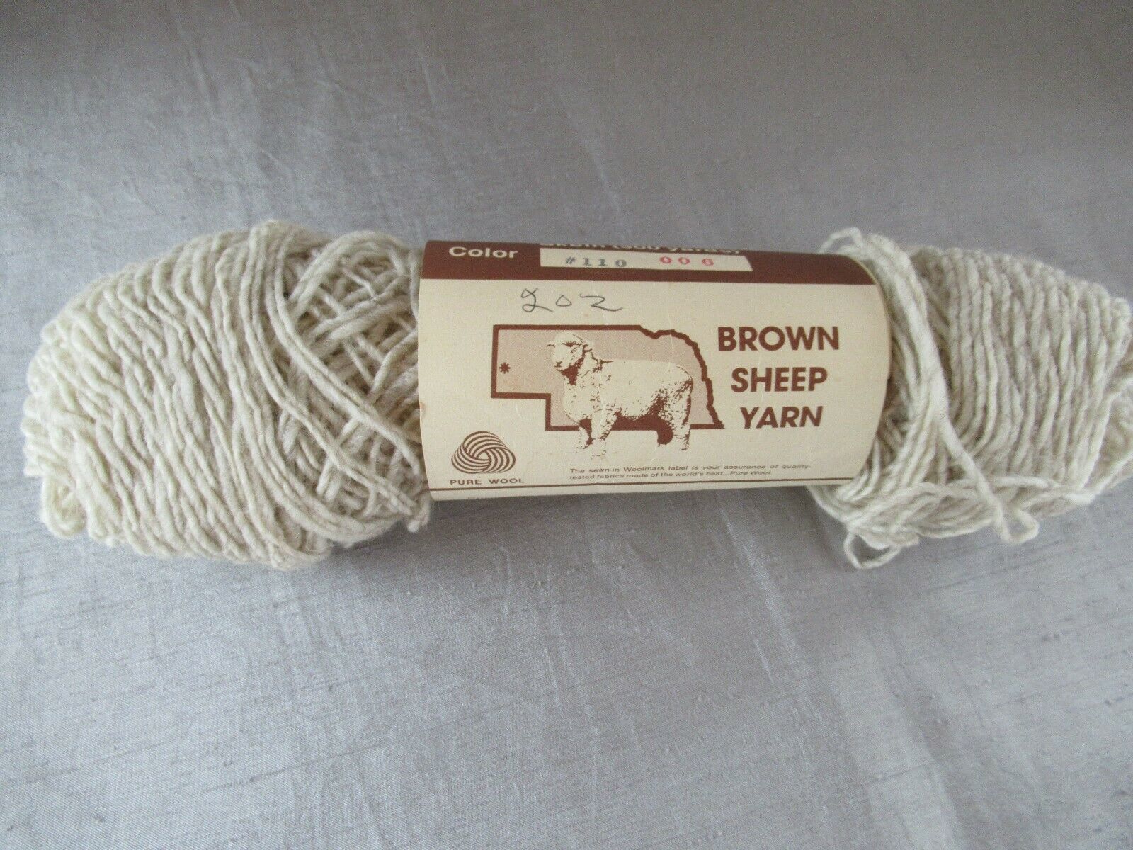 Brown Sheep Yarn 100 pure Virgin Wool 2 oz color 110 006 natural Yarn