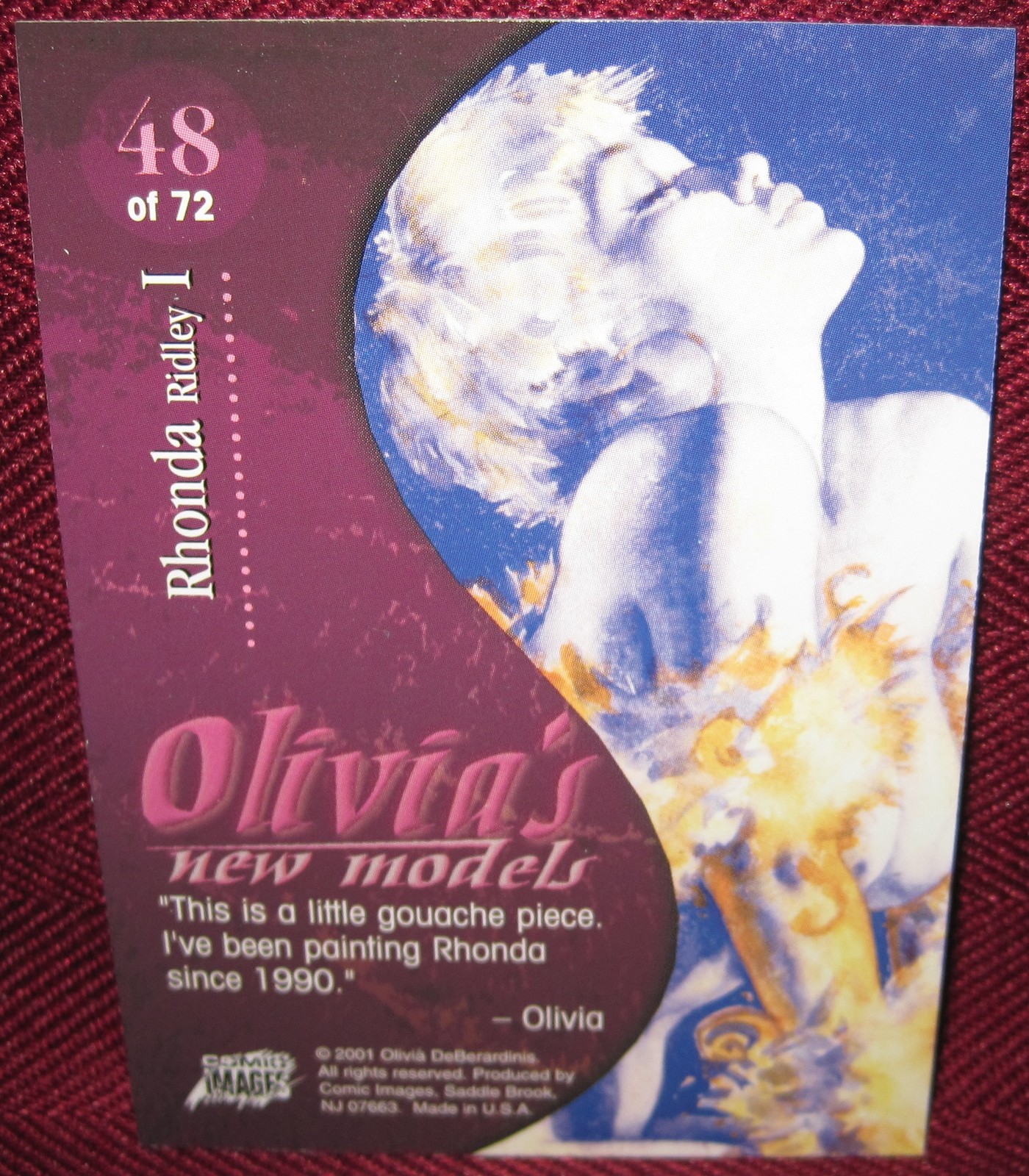 2001 COMIC IMAGES OLIVIA'S NEW MODELS 48 RHONDA RIDLEY I Trading Card Singles