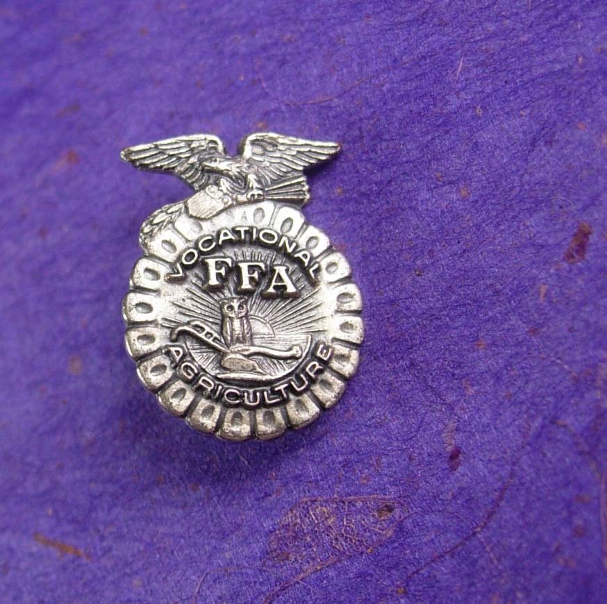 FFA Vocational Agricultural Pin Vintage Silvertone Unisex Jewelry Other