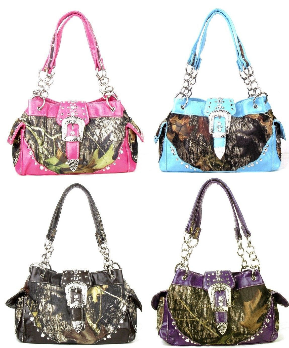 Western Belt Buckle Purse Camouflage Handbag Mossy Oak Camo Handbags