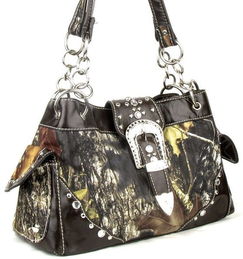 Western Belt Buckle Purse Camouflage Handbag Mossy Oak Camo Handbags