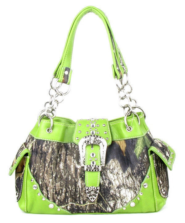 Western Belt Buckle Purse Camouflage Handbag Mossy Oak Camo Handbags