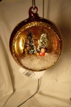 Bethany Lowe Santa's Visit Glass Indent Ornament Red image 1