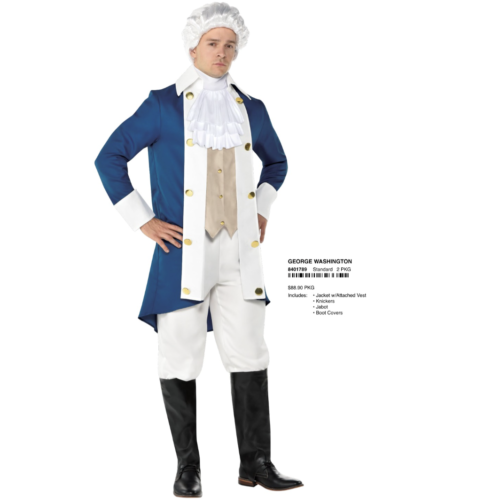 George Washington Mens XXL (48-52) Costume | Jacket, Vest, Knickers, Boot Covers