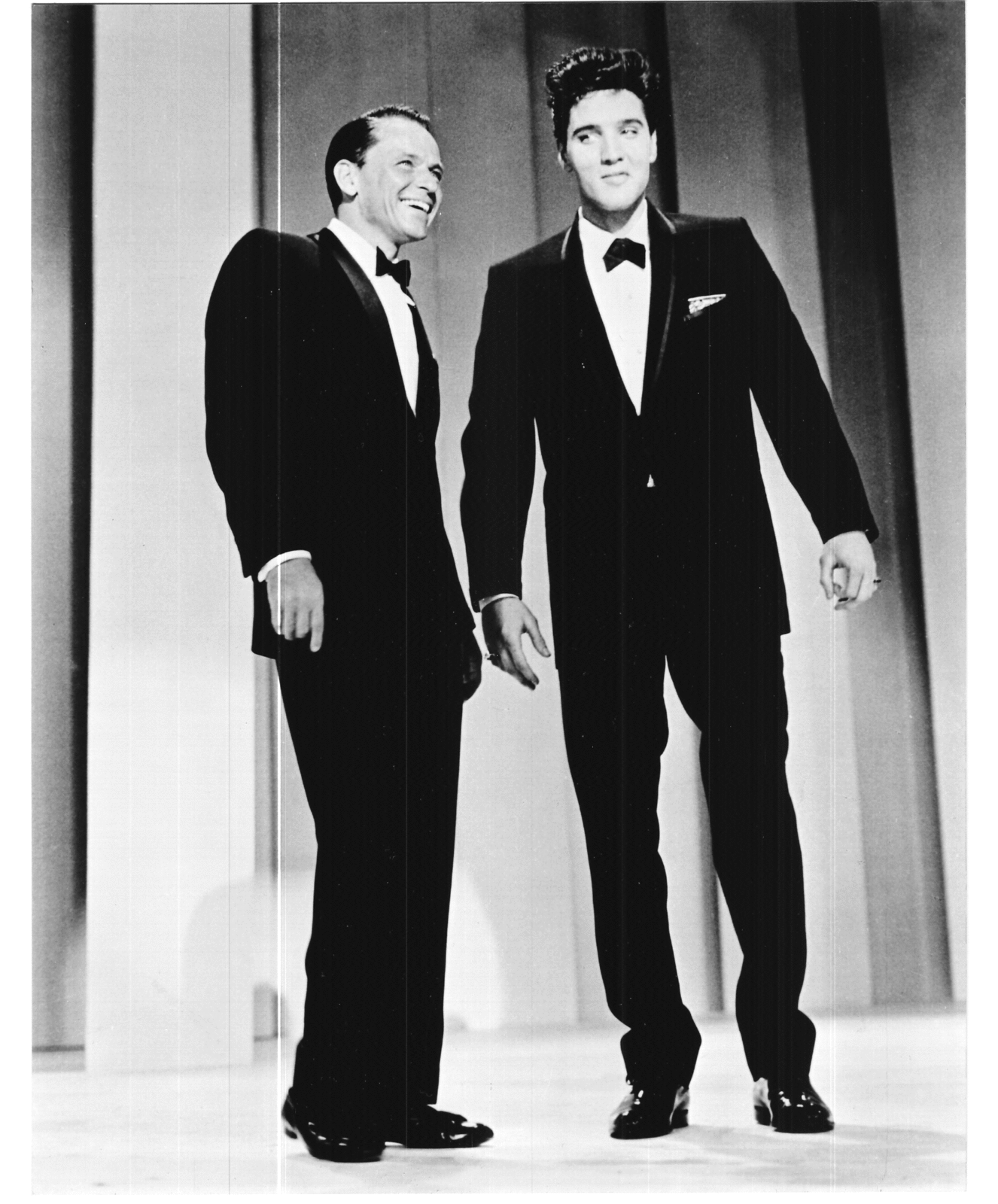 Frank Sinatra Elvis Presley Timex Special 1960 8X10 BW Music