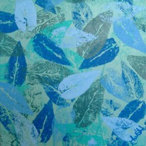 Blue Green Leaves Abstract Wall Art Work Original Painting Signed Teri H... - $75.00