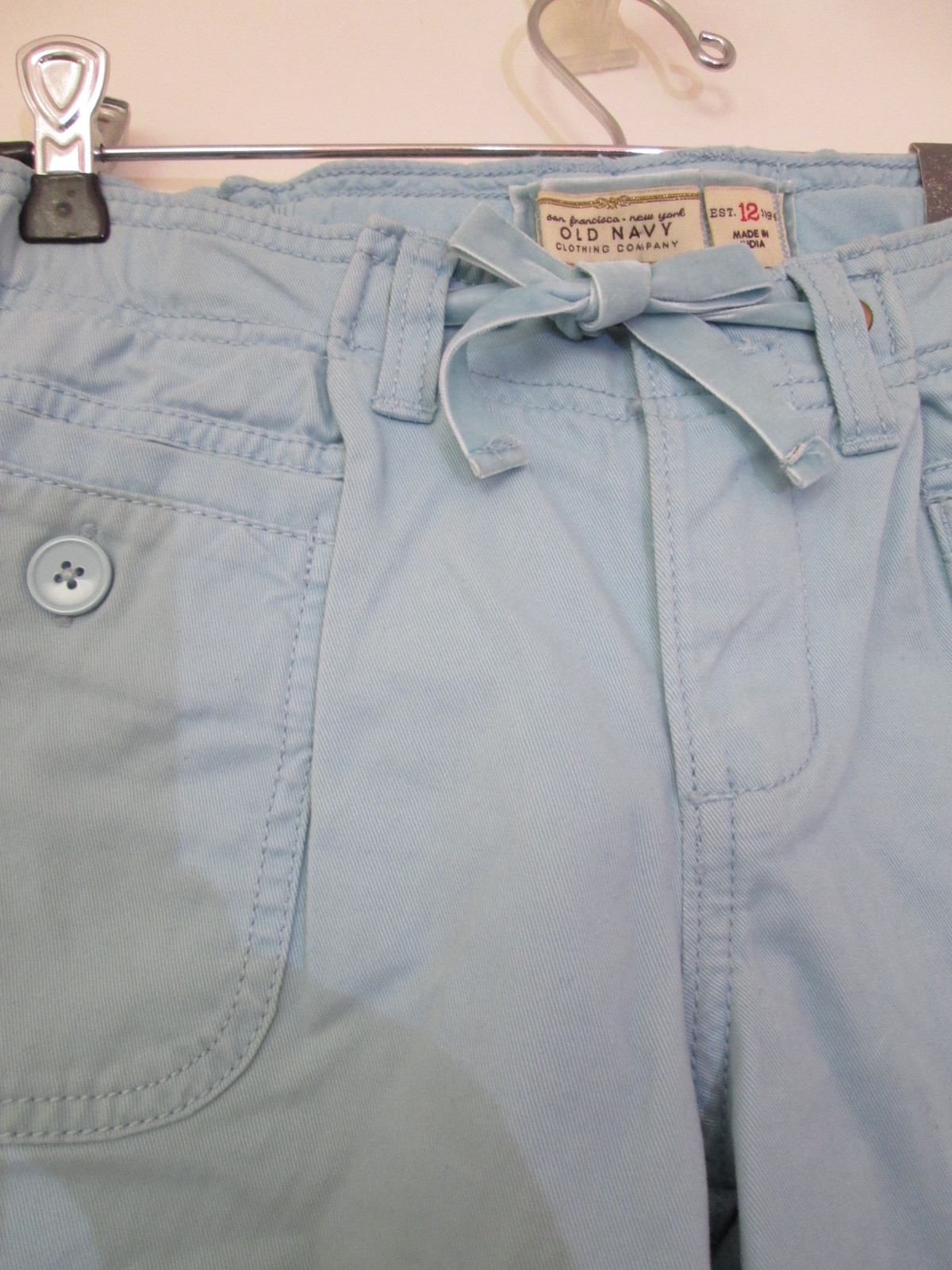 girls cargo pants blue velvet old navy deadstock cotton size 12 ...