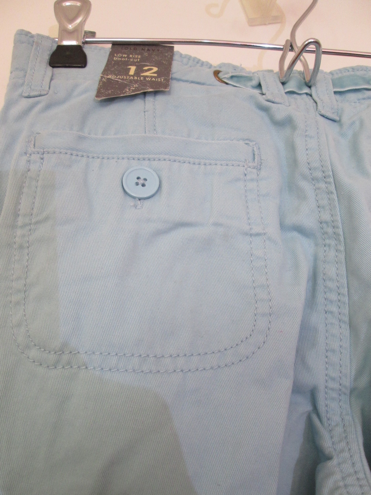 girls cargo pants blue velvet old navy deadstock cotton size 12