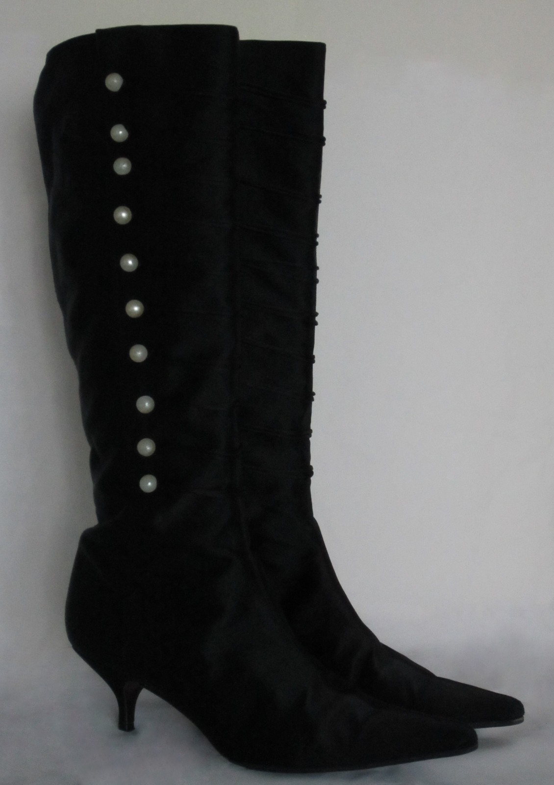 $1400+ AUTH Oscar de la Renta black dressy knee-high boots 41.0 *GORGEOUS* - $174.95