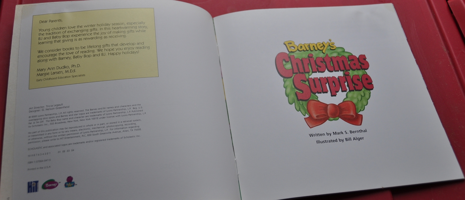 Children Book Lesson In Giving Barney The Purple Dinosaur Christmas