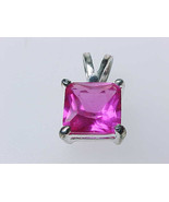 PINK CUBIC ZIRCONIA Pendant - in Sterling Silver - $35.00