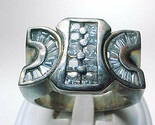 MEN'S STERLING RING with sparkling Cubic Zirconia - Unusual Design - HUGE - 12.5