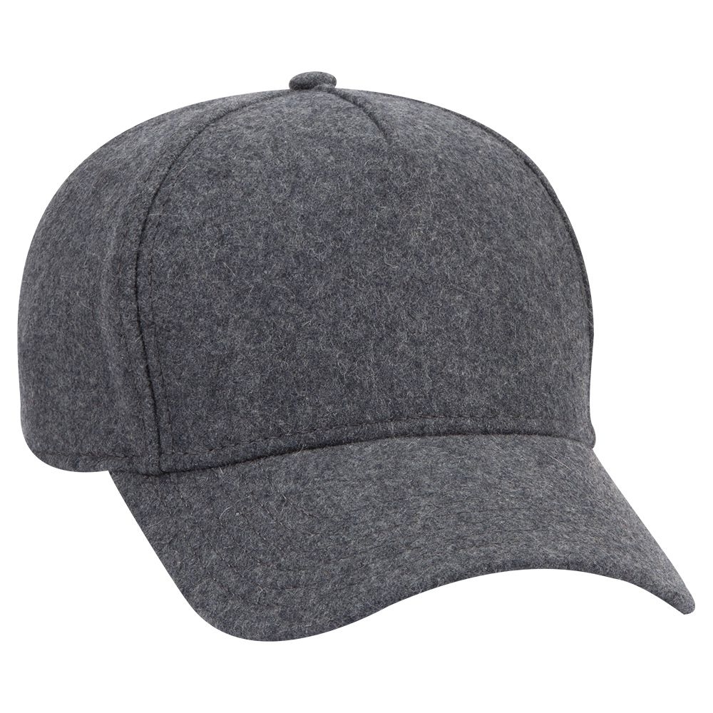 OTTO 5 Panel Low Profile Melton Wool Baseball Cap Hats
