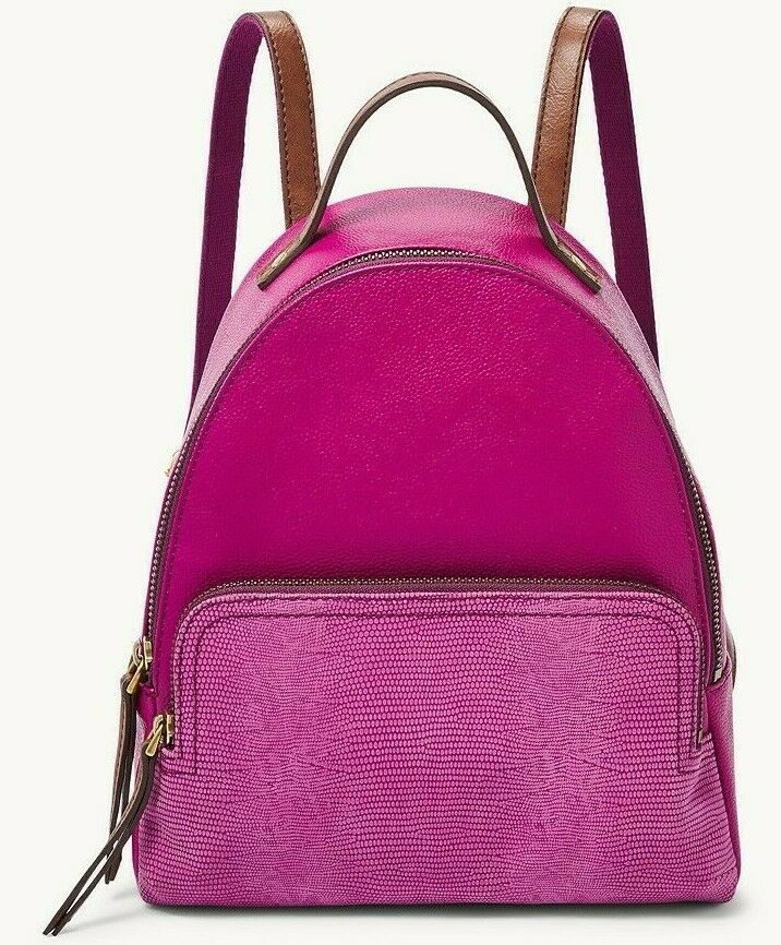 Fossil Felicity Backpack Magenta Leather SHB2625508 Brass Hardware NWT $178 FS