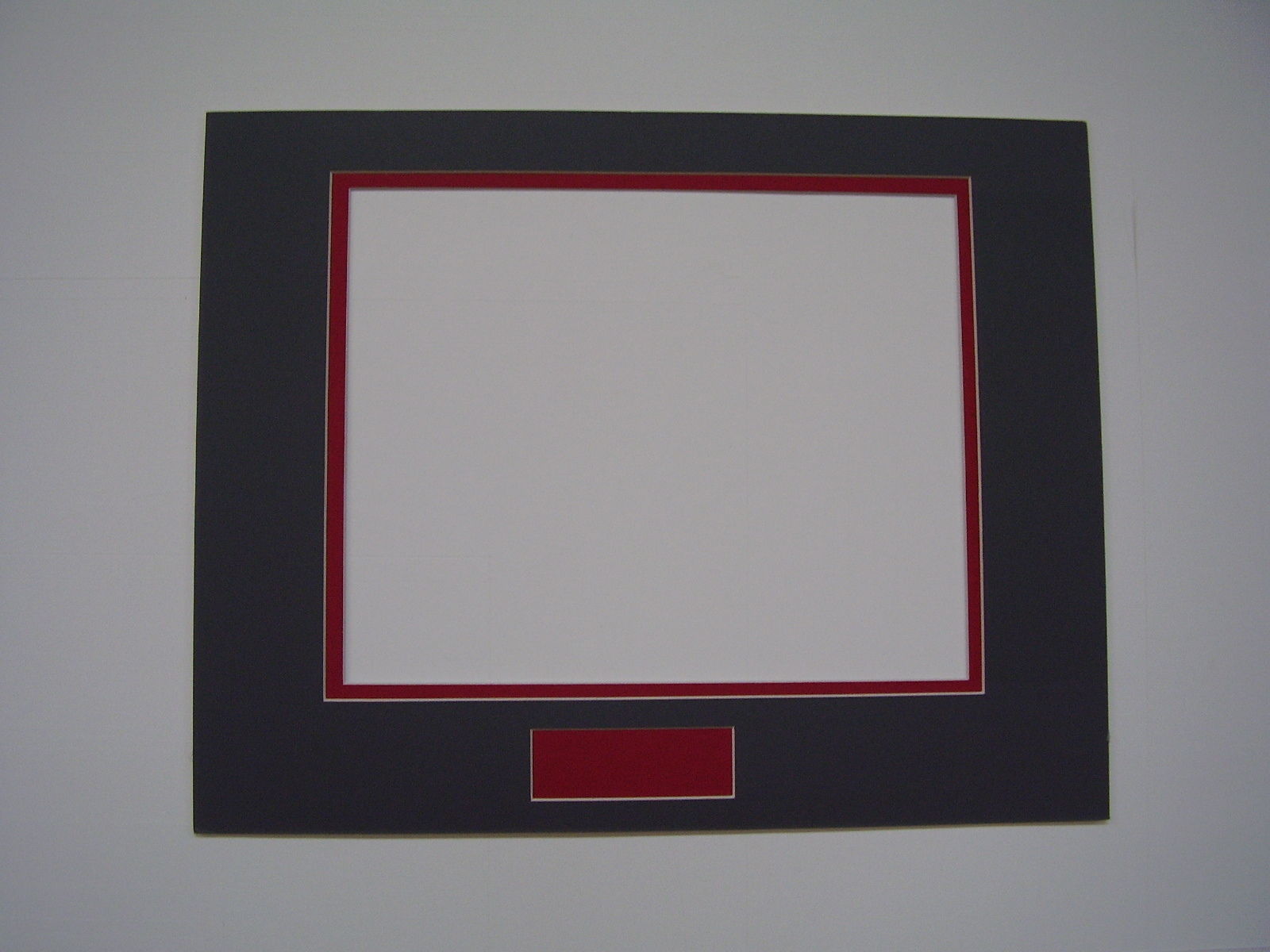 Picture Frame Double Mat 11x14 for 8x10 photo Gray with Red liner ...