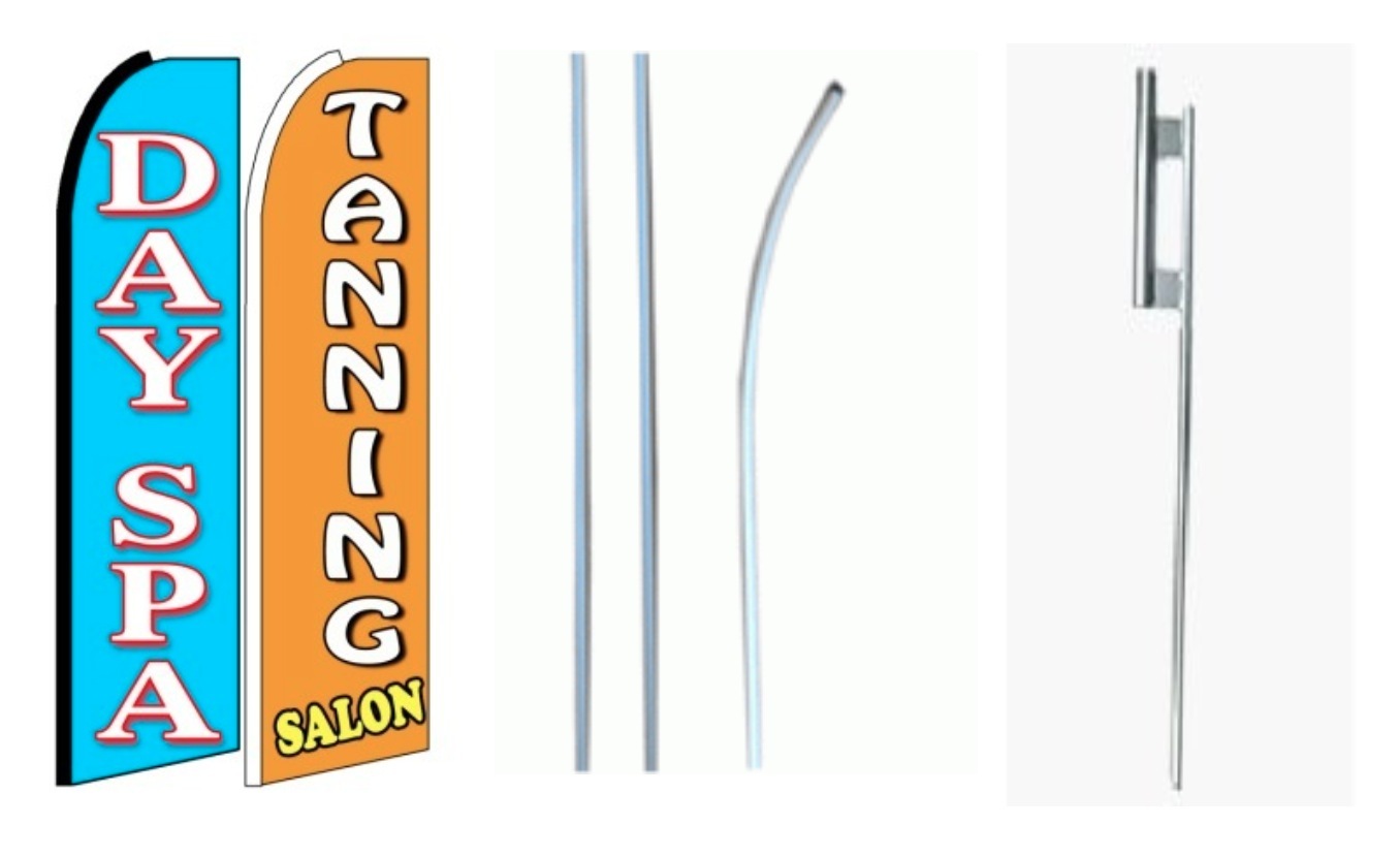 Auto Body /& Paint Brake Service Open King Swooper Feather Flag Sign Kit with Pole and Ground Spike Pack of 3