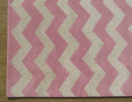 Chevron ZigZag Pink 5' x 8' Handmade Persian Style 100% Wool Area Rug - $369.00