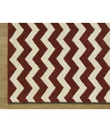 Chevron ZigZag Rust 3&#39; x 5&#39; Handmade Persian Style 100% Wool Area Rug - $209.00