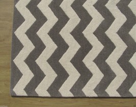 Chevron Zig Zag Gray 9&#39; x 12&#39; Handmade Persian Style 100% Woolen Area Ru... - $799.00
