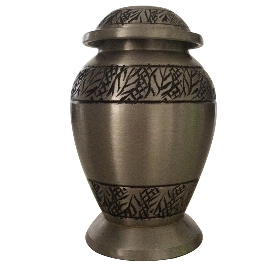 Classic Pewter Leaves Small Keepsake Urn for Ashes, Cremation Urn