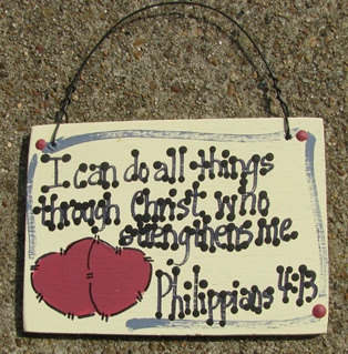 Crafts Wooden Scripture Sign 4001  I can do all things through Christ