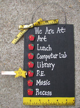 Teacher Gifts 2709A  - We are At : Blackboard with Apples Wood Sign  - $4.50